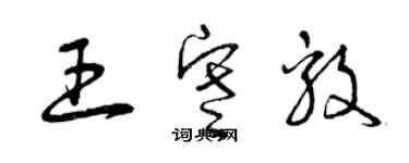 曾慶福王寒毅草書個性簽名怎么寫