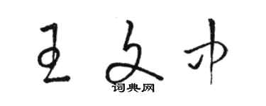 駱恆光王文中草書個性簽名怎么寫