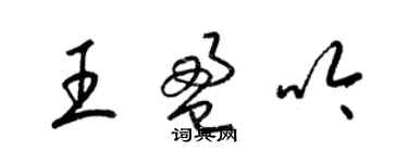 梁錦英王盈吟草書個性簽名怎么寫