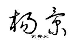曾慶福楊景草書個性簽名怎么寫