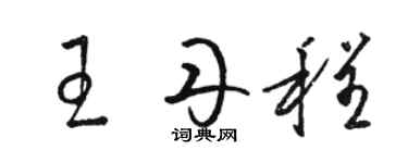 駱恆光王丹程草書個性簽名怎么寫