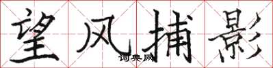 駱恆光望風捕影楷書怎么寫