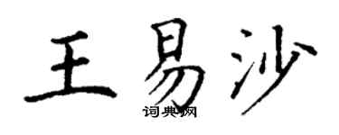 丁謙王易沙楷書個性簽名怎么寫