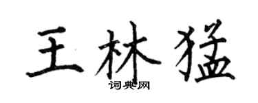 何伯昌王林猛楷書個性簽名怎么寫