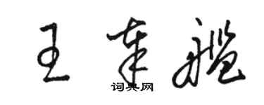 駱恆光王奉艦草書個性簽名怎么寫