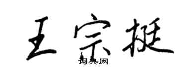 王正良王宗挺行書個性簽名怎么寫