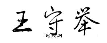 曾慶福王守舉行書個性簽名怎么寫