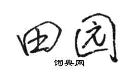駱恆光田園行書個性簽名怎么寫