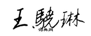 王正良王驍琳行書個性簽名怎么寫