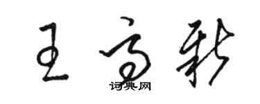 駱恆光王高新草書個性簽名怎么寫