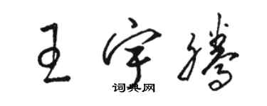 駱恆光王宇騰草書個性簽名怎么寫