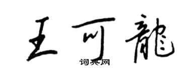 王正良王可龍行書個性簽名怎么寫