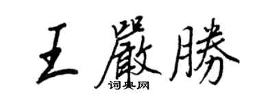 王正良王嚴勝行書個性簽名怎么寫