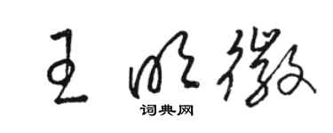 駱恆光王明徽草書個性簽名怎么寫