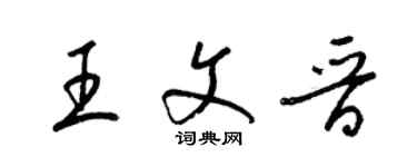 梁錦英王文晉草書個性簽名怎么寫