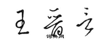 駱恆光王晉言草書個性簽名怎么寫