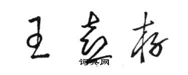 駱恆光王喜存草書個性簽名怎么寫