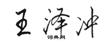 駱恆光王澤沖行書個性簽名怎么寫