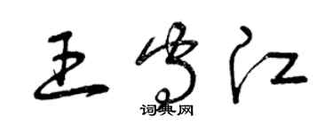 曾慶福王守江草書個性簽名怎么寫