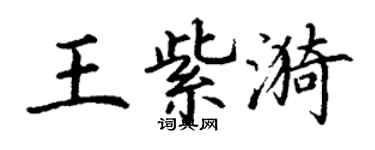 丁謙王紫漪楷書個性簽名怎么寫