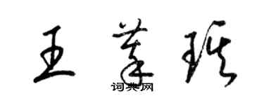 梁錦英王萃琪草書個性簽名怎么寫