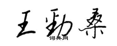 王正良王勁桑行書個性簽名怎么寫