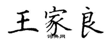 丁謙王家良楷書個性簽名怎么寫