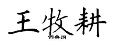 丁謙王牧耕楷書個性簽名怎么寫
