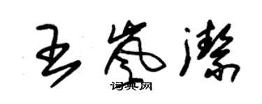 朱錫榮王嵐潔草書個性簽名怎么寫