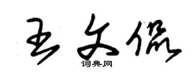 朱錫榮王文侃草書個性簽名怎么寫