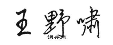 駱恆光王野嘯行書個性簽名怎么寫