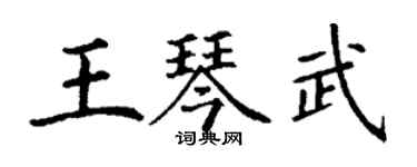 丁謙王琴武楷書個性簽名怎么寫