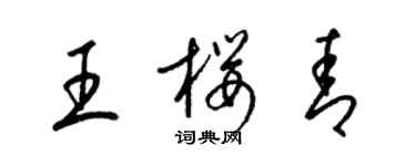 梁錦英王櫻青草書個性簽名怎么寫