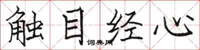 駱恆光觸目經心楷書怎么寫