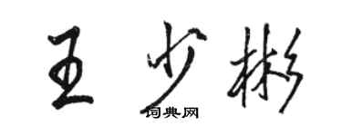 駱恆光王少彬行書個性簽名怎么寫