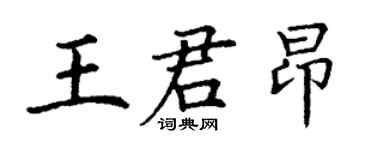 丁謙王君昂楷書個性簽名怎么寫