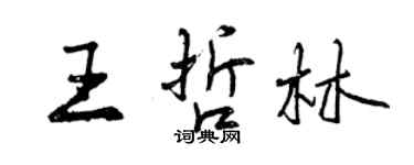 曾慶福王哲林行書個性簽名怎么寫