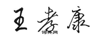 駱恆光王孝康行書個性簽名怎么寫