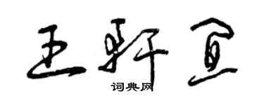 曾慶福王軒宜草書個性簽名怎么寫