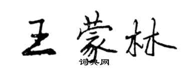 曾慶福王蒙林行書個性簽名怎么寫