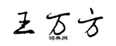 曾慶福王萬方行書個性簽名怎么寫