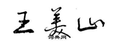 曾慶福王美山行書個性簽名怎么寫