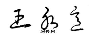 曾慶福王水意草書個性簽名怎么寫