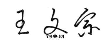 駱恆光王文宗草書個性簽名怎么寫