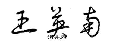 曾慶福王英南草書個性簽名怎么寫