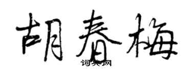 曾慶福胡春梅行書個性簽名怎么寫