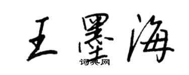 王正良王墨海行書個性簽名怎么寫