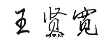 駱恆光王賢寬行書個性簽名怎么寫