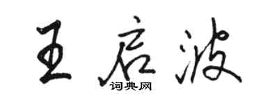 駱恆光王啟波行書個性簽名怎么寫