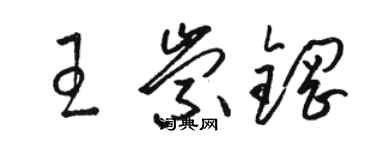 駱恆光王崇鋼草書個性簽名怎么寫